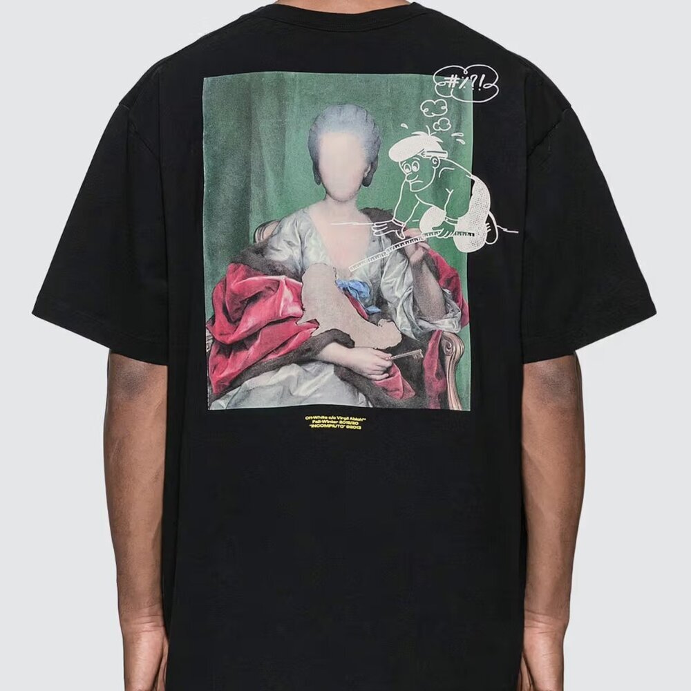 Off-White Mariana De Silva T-shirt 100% Cotton, Black, Size X-large COA Included